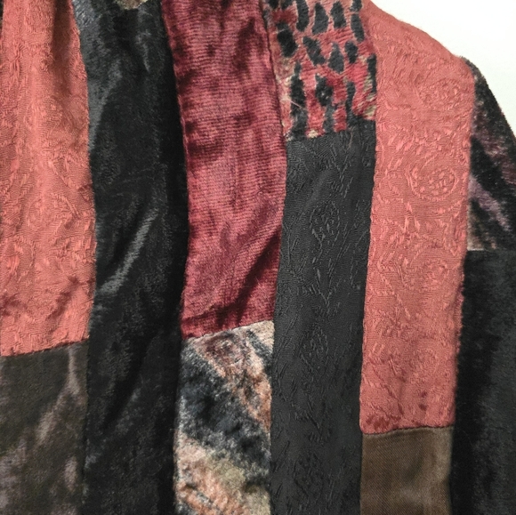 Chico's Rectangle Velvet Scarf Wrap Patchwork Animal Print 9" x 58" Reversible - Picture 6 of 8